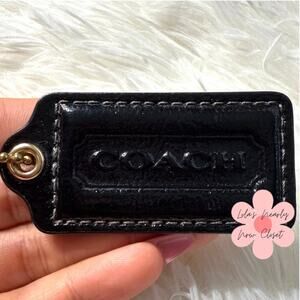 2" Coach Black Fob Bag Charm Hang tag Hangtag